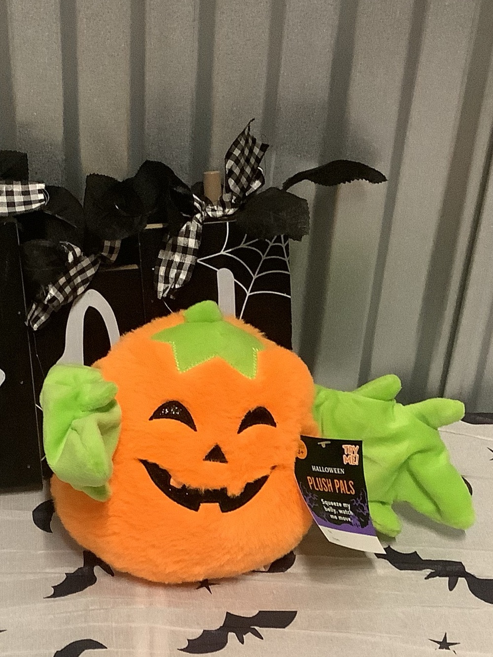 Kids Orange Pumpkin Plush pal Halloween toy